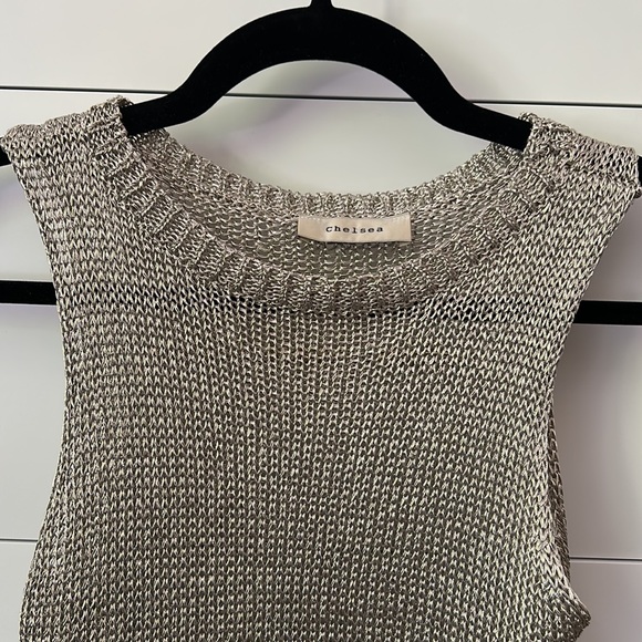 Silver knit tank top size S - Picture 2 of 9